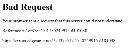 Bad Request Error