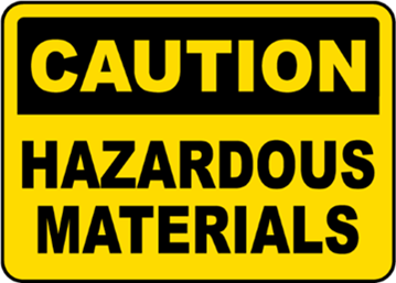 Image of the word Caution Hazardous Material