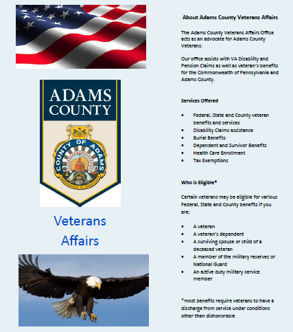 Image of Adams County Veterans Affairs Brochure cover