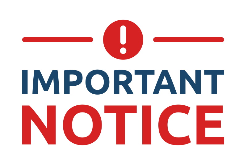 Image of the words Important Notice