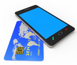 Imag of credit card and cell phone