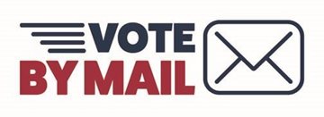 Image of the words Vote by Mail with an envelope