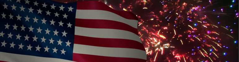 Image of an American Flag as fireworks Image of an American Flag as fireworks